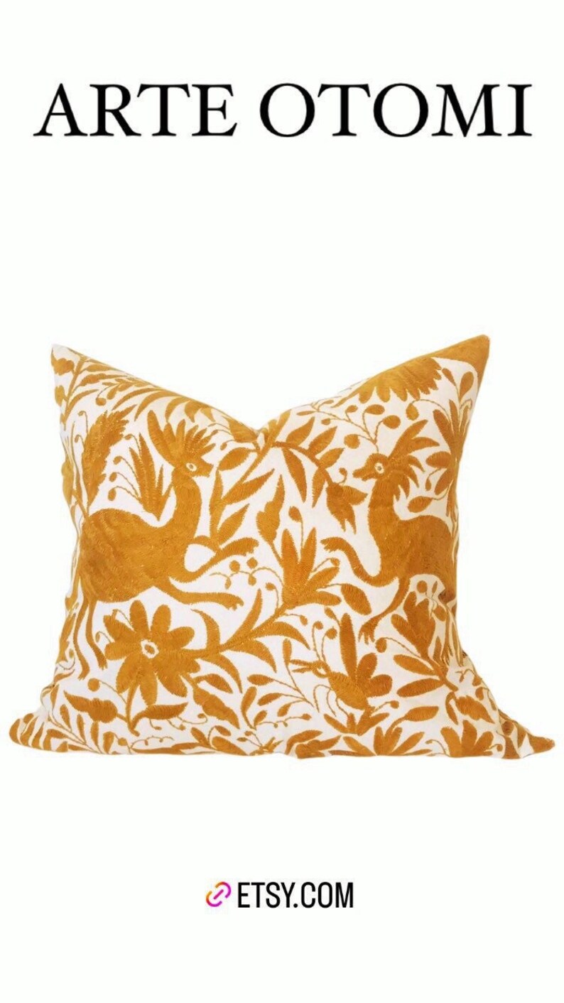 GOLD Otomi Pillow Shams Otomi Decorative Pillow Cushion Etsy