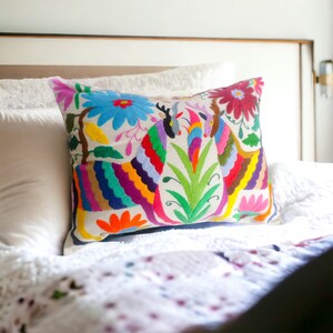 Otomi pillow shams Multicolor - Otomi pillow case - Otomi Pillow cover - hand embroidered
