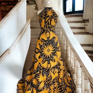 Black and Gold “JOYA DE MEXICO” | hand embroidered by Otomi indigenous artisans | Halter | low back
