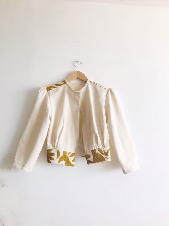 Ekstrem fattigdom antik Maxim Bolero Coat Bolero Jacket Bolero Blazer off White and Gold - Etsy Denmark