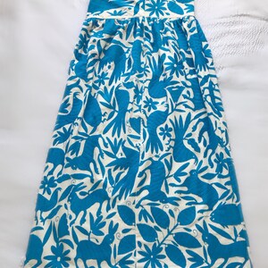 SAN BLAS Maxi Skirt Blue Otomi Hand Embroidery - Etsy