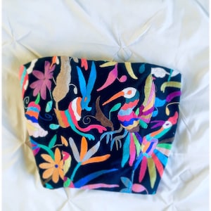 Otomi corset top Hand embroidered by #Otomi women. Crop top embroidery - Otomi blouse  - Mexican cropped top