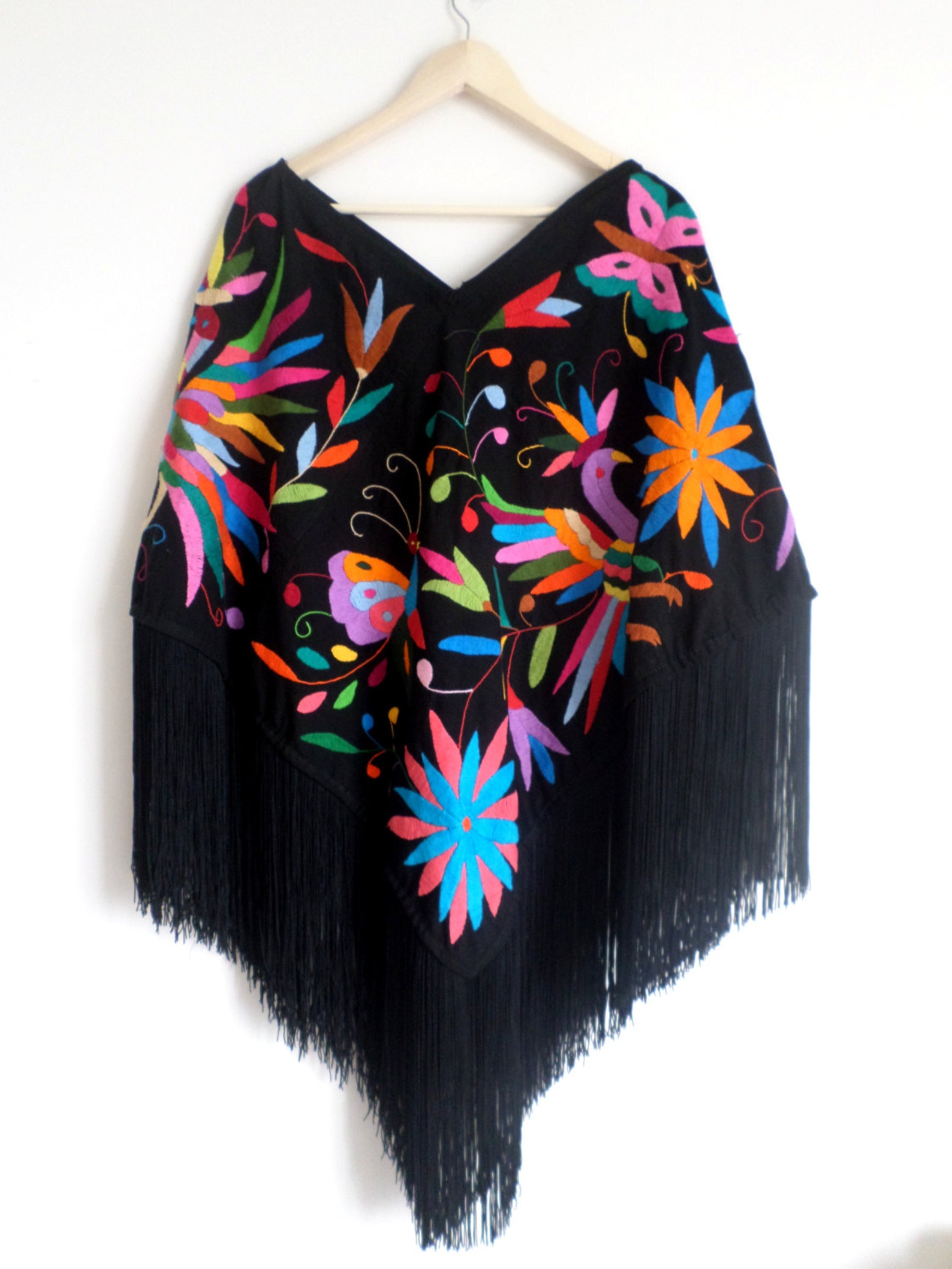 Hiri Quilted Poncho Black