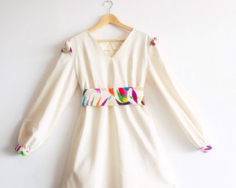 LACANDONA | Mini #Otomi Boho Dress #ResortDress hand embroider es by Otomi women.100% cotton(Muslin).Sexy plus sizes available Dress.