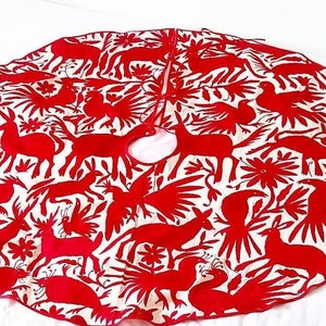 Otomi Christmas Tree Skirt | Red Otomi Xmas Tree Skirt | Xmas Tree | Red Tree Skirt | Tree Skirt | Otomi Skirt 50" diameter