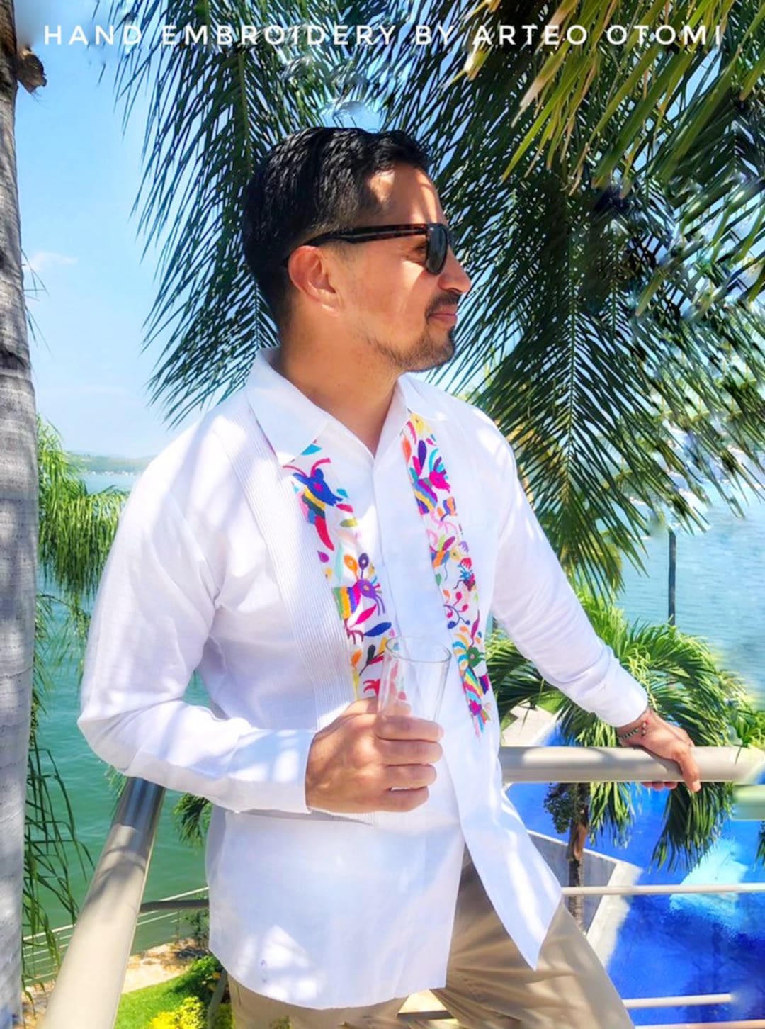 Guayabera Ropa De Manta Hombre Camisa Otomi Guayaberas Mexicanas