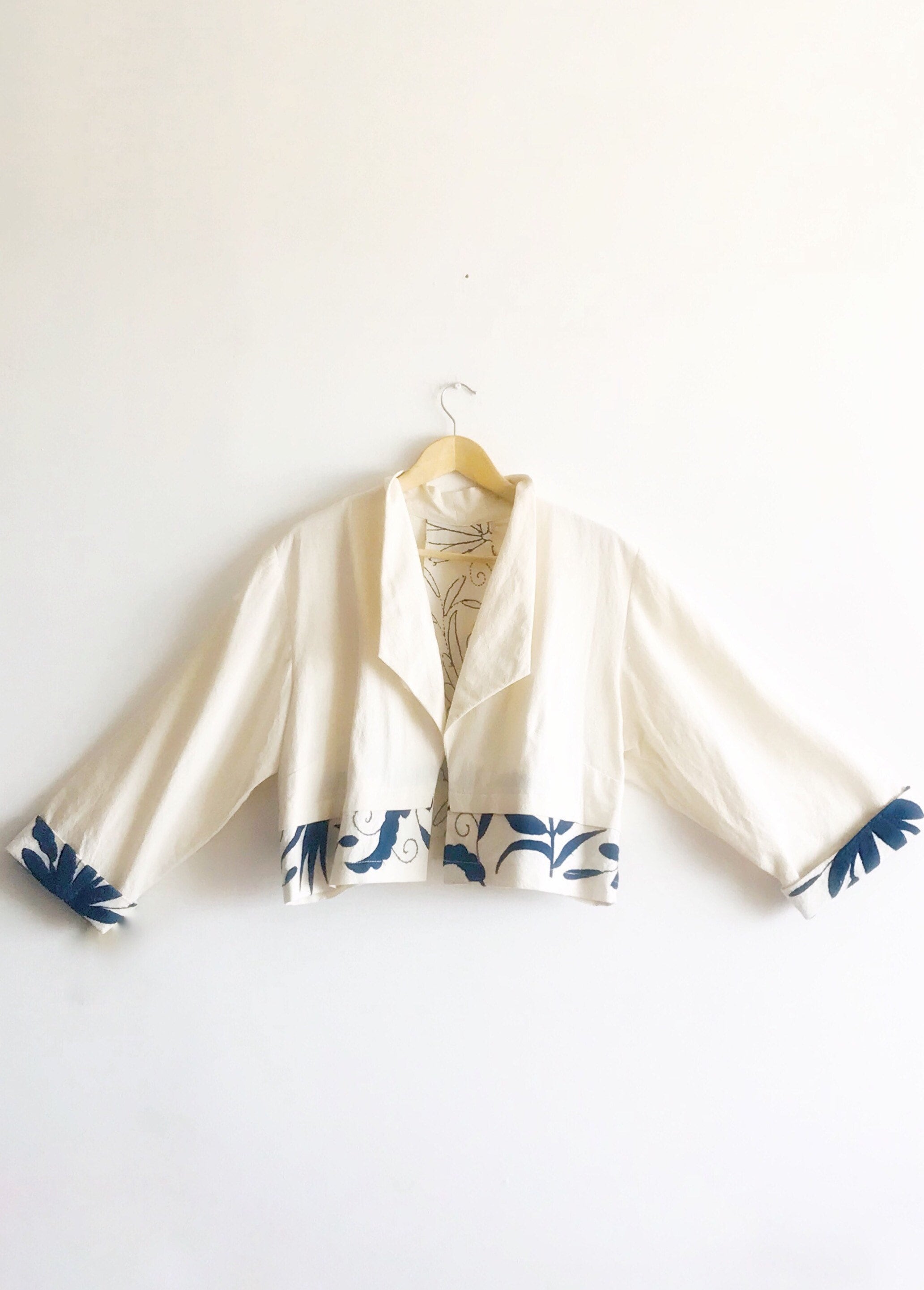 off white blue blazer