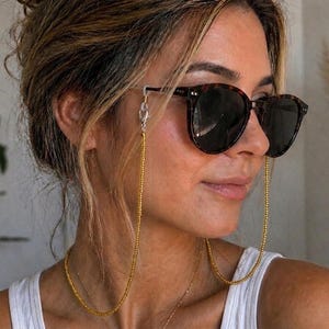 Gold Beaded Glasses Chain | AirPods & Earbud Holder | Eyeglass Holder Necklace | Sunglasses Chain | Eyewear Strap | Mask Chain