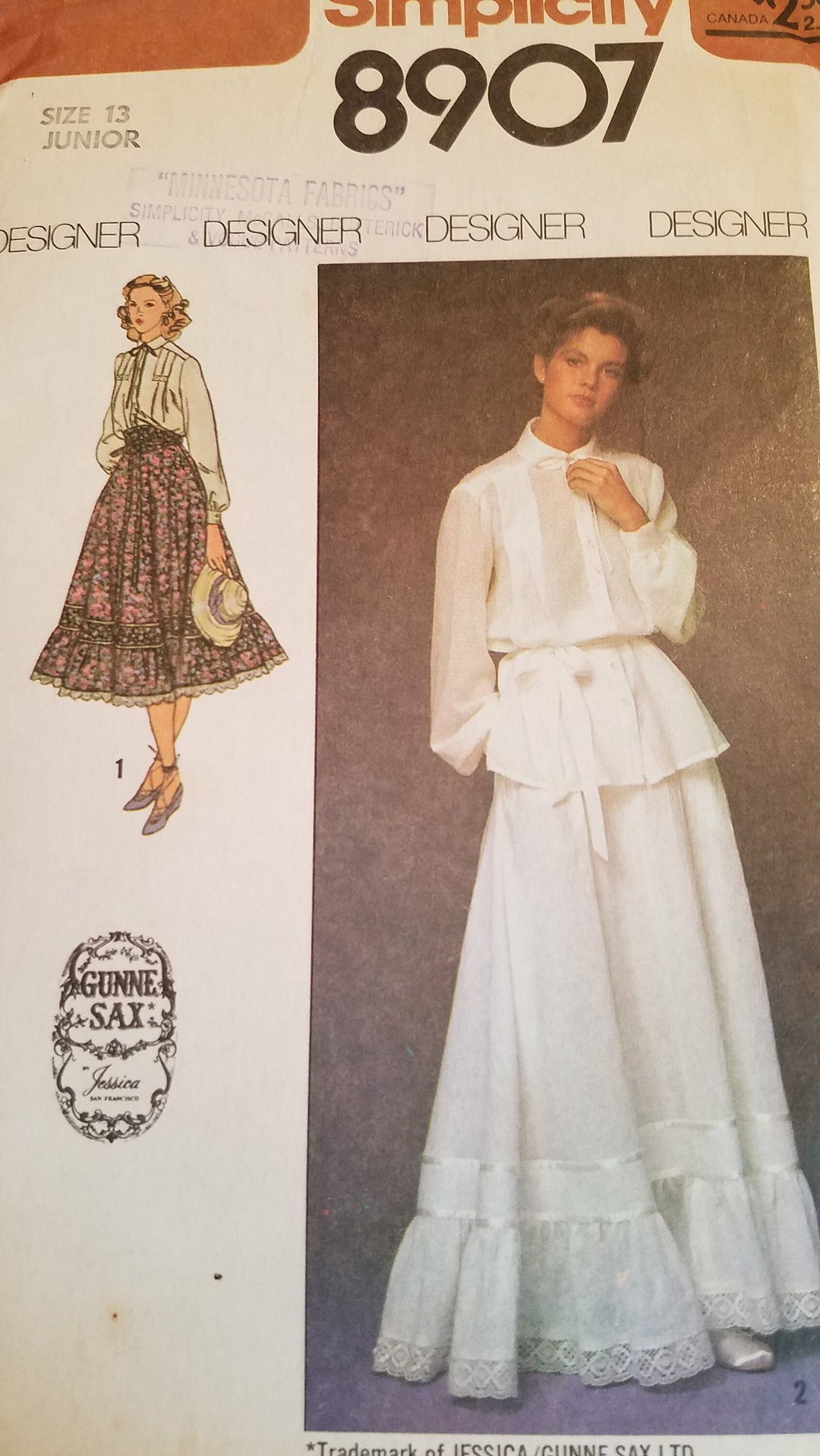 Gunne Sax Vintage Skirt Sewing Patterns Lot Simplicty 8907 Etsy