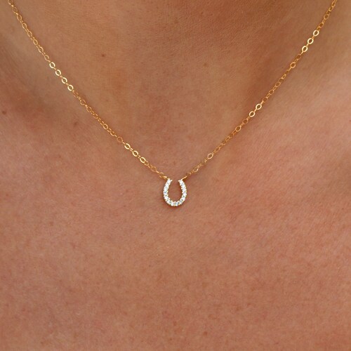 Lucky You HORSESHOE Necklace Tiny Gold 
