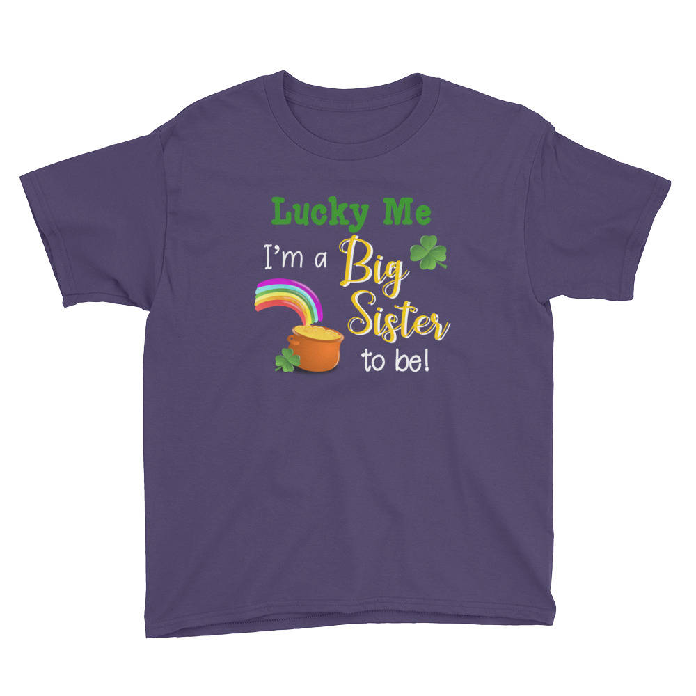 Lucky Me Big Sister to Be St. Patrick's Day Youth Short Sleeve T