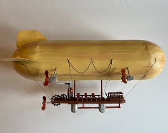 Old world Flying Machine hand made model zeppelin