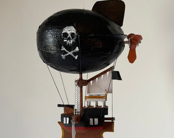 Mini Pirate Blimp Airship hanging ornament