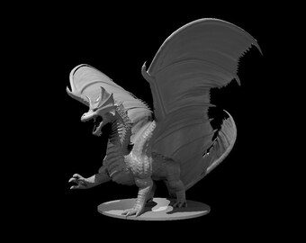 Adult Brass Dragon Miniature -  D&D - Pathfinder - RPG games