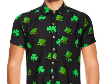 Saint Patrick's Day Shirt Short Sleeve Mens  St Loud Ireland Irish Holiday Fancy Dress Funny Clover Guinness Stag Beer S M L XL XXL 3XL 4XL