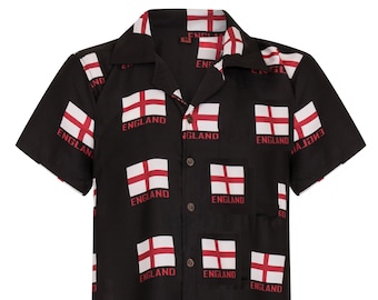 England Shirt Hawaiian Mens Euro Football Cricket Saint St Georges Flag Stag World Cup Euro 2020 Britain British S M L XL XXL