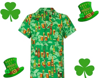 Saint Patrick's Day Shirt Short Sleeve Mens  St Loud Ireland Irish Holiday Fancy Dress Funny Clover Green  Stag Beer S M L XL XXL 3XL 4XL