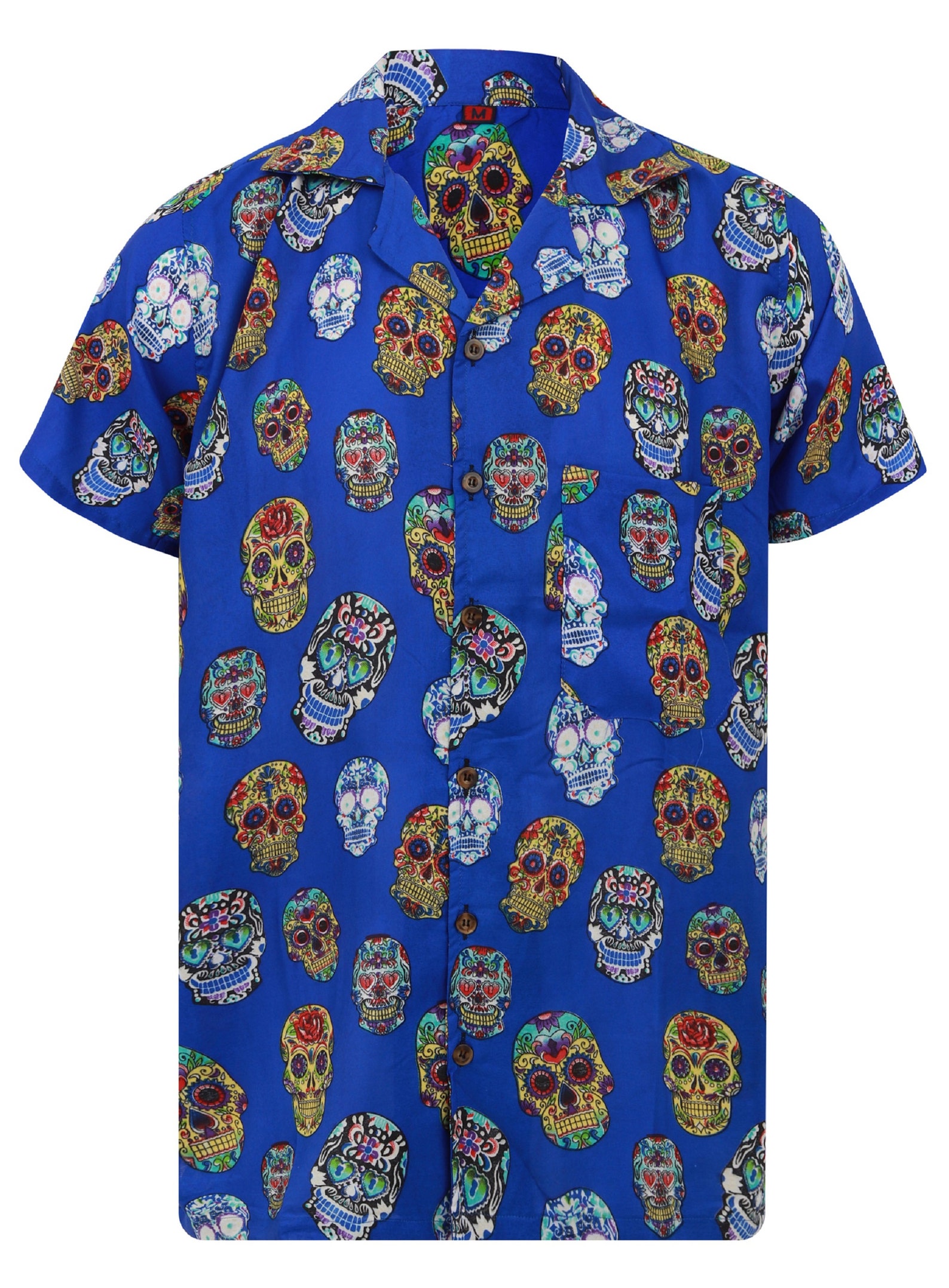 Skull Shirt Hawaiian Halloween Shirt Print Mens Hawaii Holiday Sugar ...