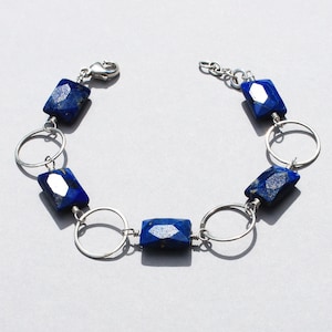 Lapis Lazuli Bold Sterling Silver Bracelet