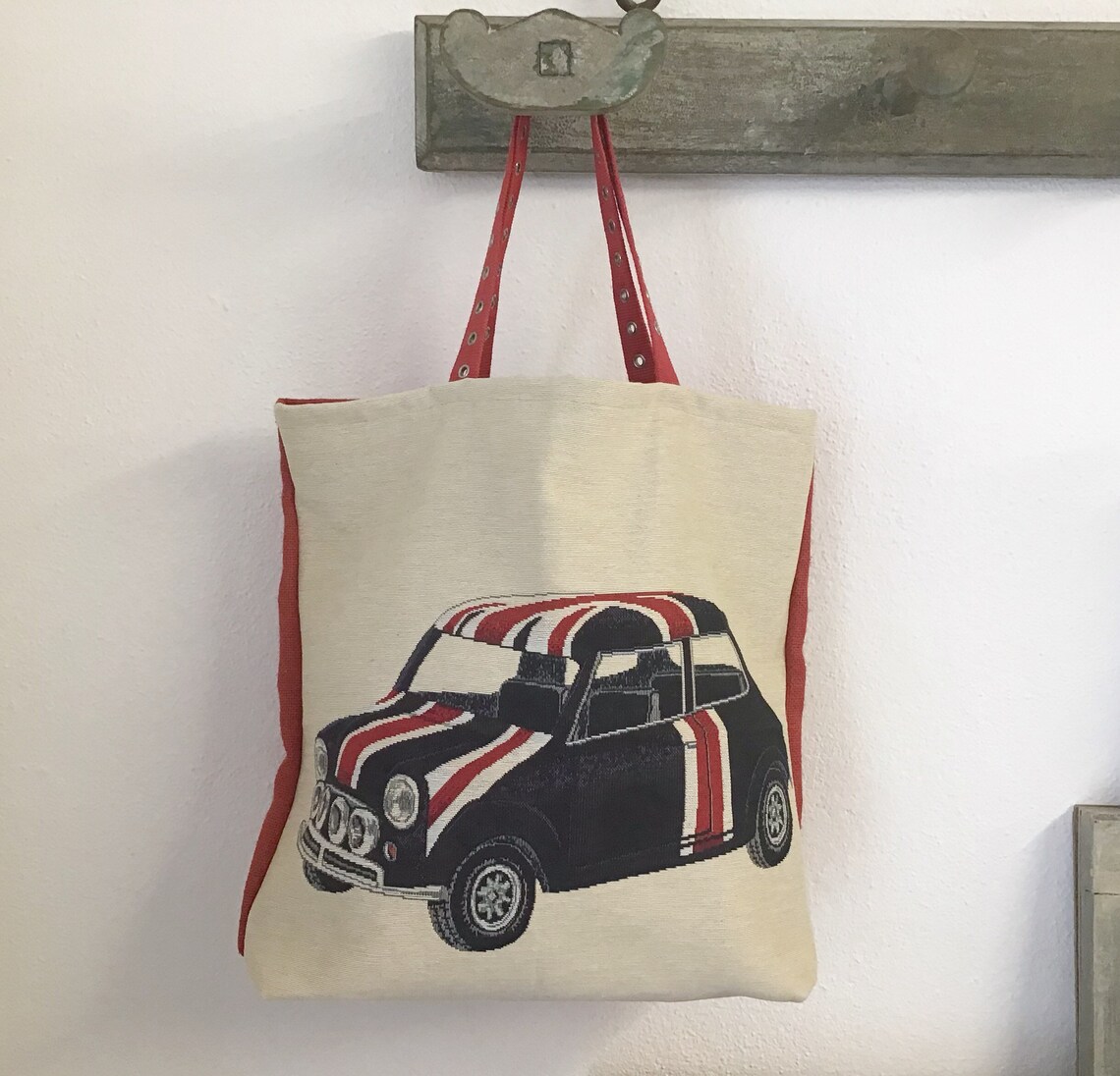 Large mini car tote bag Etsy