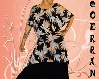 Dress asymmetrical tunic, short dress, long tunic ' a touch of romance! ...'