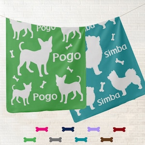 Gepersonaliseerde chihuahuadeken - naam en kleur toevoegen