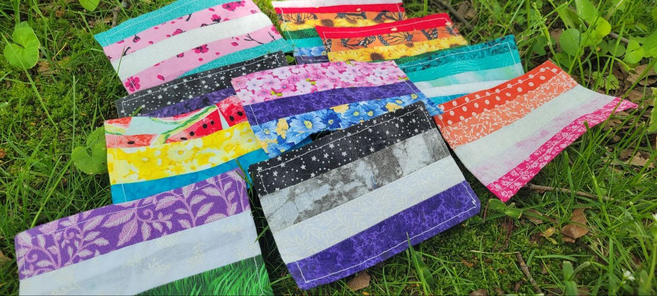 Pride Flag Patch: handmade LGBTQ queer pride patterned calico cotton flag