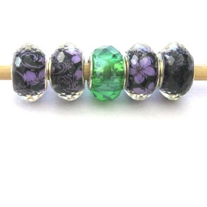 PANDORA ガラス ビーズ Purple Faceted Glass Pandora Murano Glass Charm Purple Shimmer Faceted Bead