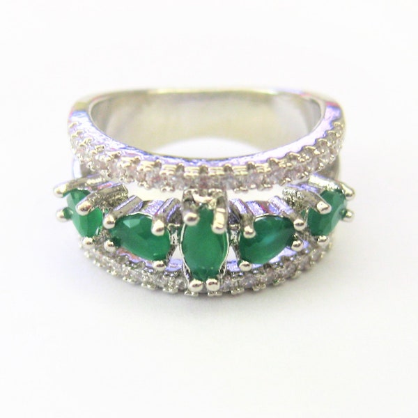 Ring Emerald Costume Etsy