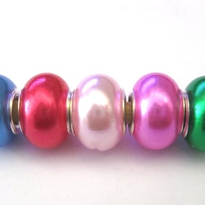 Jewelry Supplies ~  Resin Spacer Beads   Set/5  Large Hole  Colorful     &#39; Festive Lights-2 &#39;