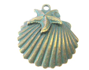 Jewelry Supplies ~  Shell Pendant   Patina, Bronze   Per 1 piece -   Grp-PS/N15A