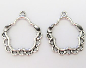 Jewelry Supplies ~  Silver Chandelier Earring  Pendant Hoop Supply  Set/2    (Grp HJ)