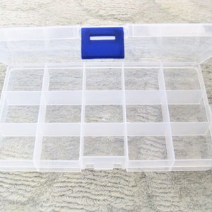 Craft Supplies Storage Container for Beads, Charms, Jewelry Supplies Plastic 15 Divided Organizer Compartments 1, 2 or 5 Quantity image 1