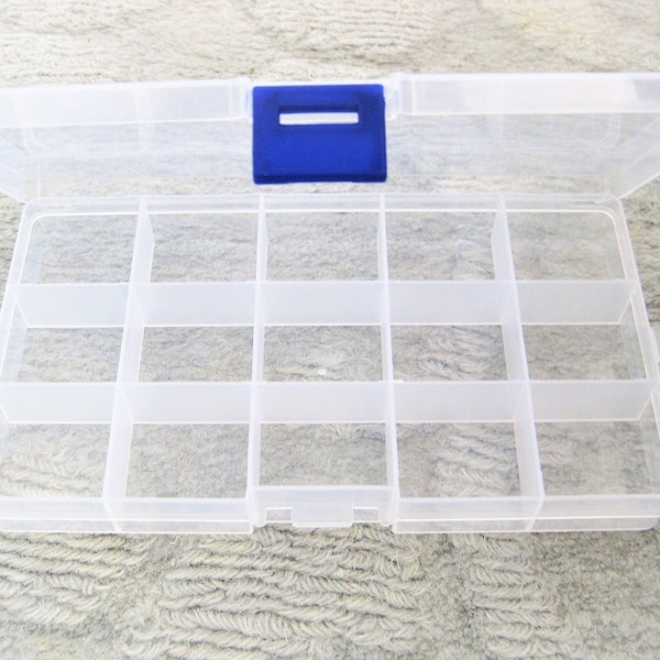 Craft Supplies ~ Storage Container for Beads, Charms, Jewelry Supplies   Plastic  15 Divided Organizer Compartments  -  1, 2 or 5 Quantity