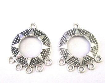 Jewelry Supplies ~  Silver Chandelier Earring  Pendant  Charm    Set/2    (Grp LL)