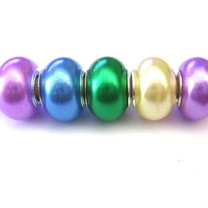 Jewelry Supplies ~  Resin Spacer Beads   Set/5  Large Hole     &#39; Festive Lights &#39;