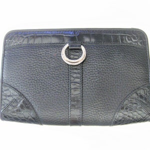 Vintage Purses ~  Brighton Black Wallet  Clutch  Purse   Leather  1980-90's  Nice Condition   (WBL)