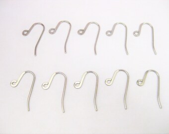 Jewelry Supplies -  Earring Wires Hooks -316 Stainless Steel -  1" long   -  5prs  or  12 prs  Select Quantity  (N14B)