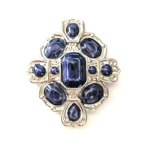 Vintage Clothing/Accessory ~  Scarf, Shawl  Holder   Silver  Navy  Vintage   by Jay Strongwater  (TBC)