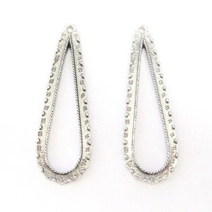 Jewelry Supplies ~  Thai Silver Long Teardrop  Silver-plated Chandelier Earring  Pendant - Select Qty  1 or 2pc    (Grp ZZ)