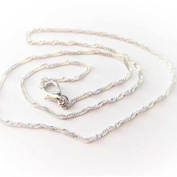 Jewelry Supplies ~  Dainty Sterling Silver-plated Chain  18"  Ripple Twist design  (G-2A)