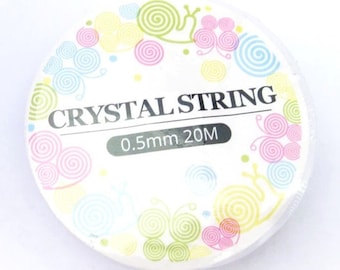 Jewelry Supplies ~   0.5mm   Clear Elastic Stretch Cording  String Thread    20 meter roll   (GP1)
