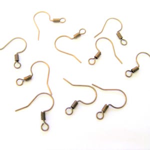 Jewelry Supplies - 10pc Brass Earring Wires Hooks  - 5 pairs -  #BE4   (N11B)