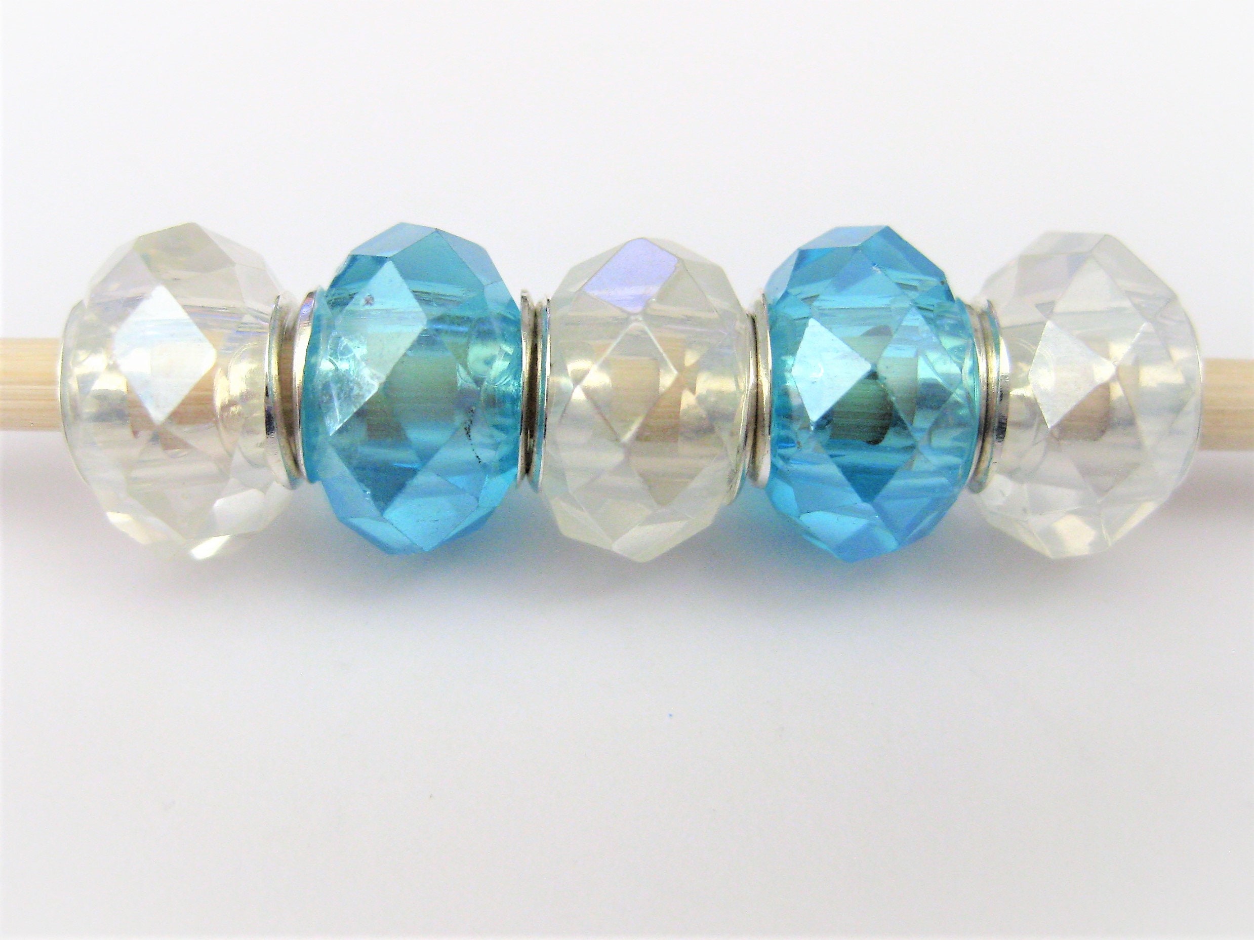 5/10Pcs Glass Oblate Crystal Crafts Charm Spacer Beads Bracelet Findings 14x10mm 5/10Pcs Glass Oblate Crystal Crafts Charm Spacer Beads Bracelet Findings 14x10mm