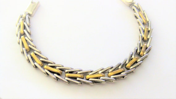 Vintage Jewelry - Sterling Silver Bracelet  Chevr… - image 3