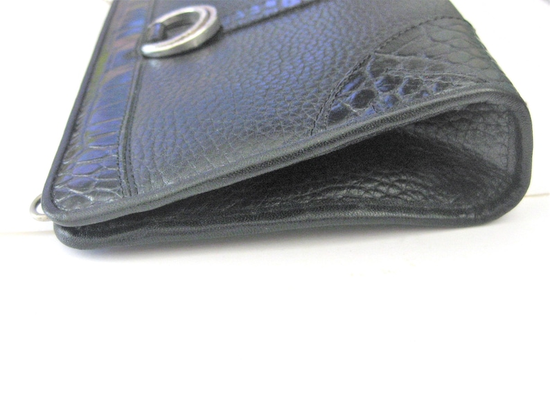 Vintage Purses ~ Brighton Black Wallet Clutch Purse Leather 1980-90's Nice Condition (WBL) image 4