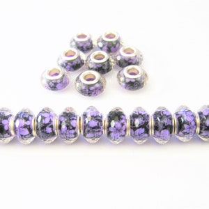 Purple Faceted Glass Pandora Style Beads - Etsy