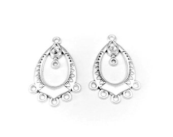 Jewelry Supplies ~  Silver Chandelier Earring  Pendant  Charm Supply  Set/2    (Grp VV)