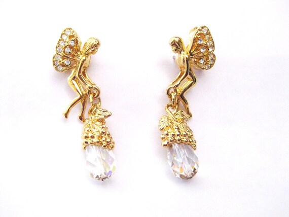 Vintage Jewelry ~  Kirks Folly Fairy Earrings  Gl… - image 1
