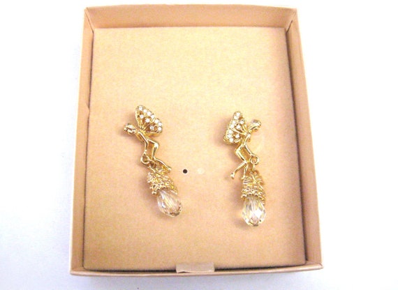Vintage Jewelry ~  Kirks Folly Fairy Earrings  Gl… - image 2